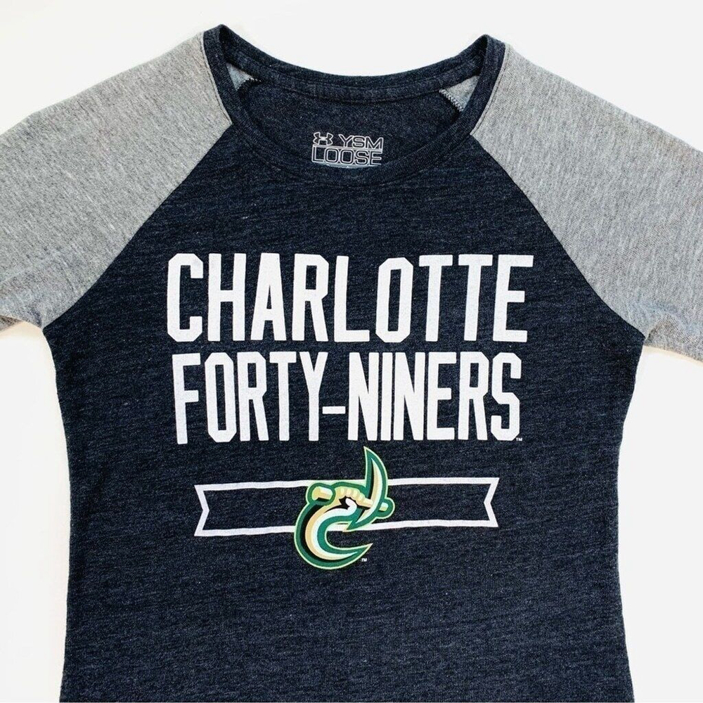 Under Armour Charlotte 49ers Forty-Niners Raglan T-Shirt Youth Small Football - Picture 3 of 9